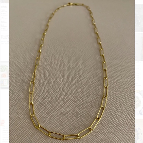 Gold Plated Paper Clip Necklace 